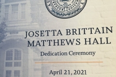 Dr Josetta Brittain Matthews has Residence Hall dedication program